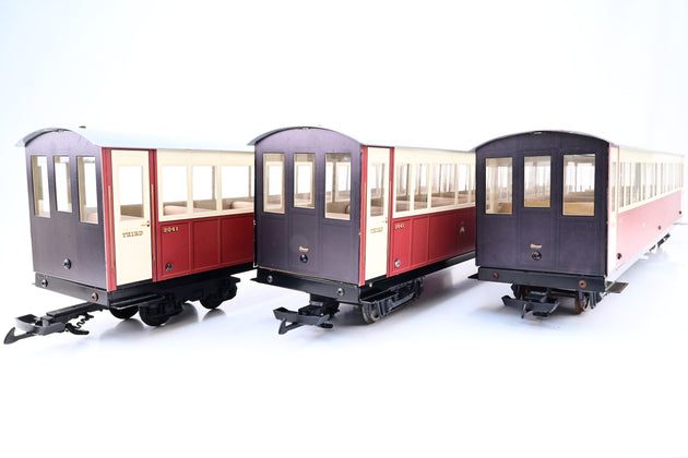 Stuart Models G Gauge Rake of 3 Welsh Highland Railway Coaches - Unboxed