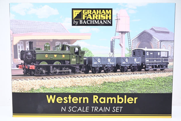 Graham Farish N Gauge 370-052 'Western Rambler' Train Set w/ Class 64xx No.6408 + 3 Wagons - Boxed