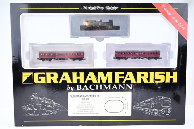 Graham Farish N Gauge 370-075 Suburban Train Set w/ Class 61xx No.5136 + 2 Coaches - Boxed