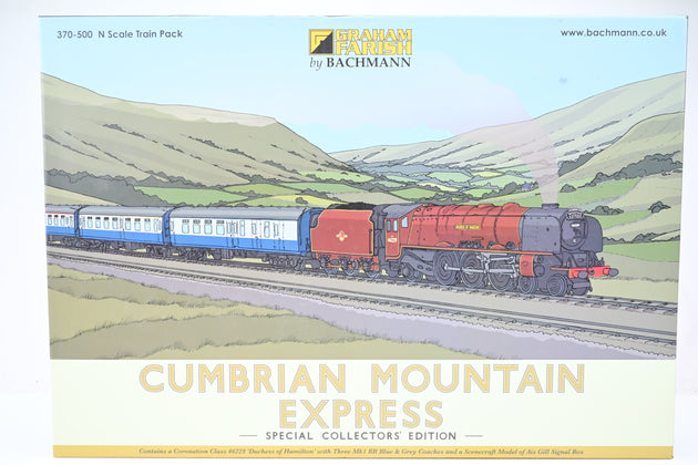 Graham Farish N Gauge 370-500 'Cumbrian Mountain Express' Train Pack w/ Coronation Class No.46229 'Duchess of Hamilton' + 3 Coaches - Boxed