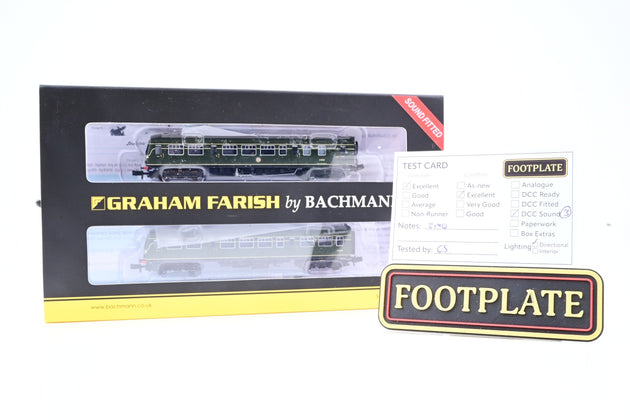 Graham Farish N Gauge 371-508 BR Green w/ Speed Whiskers Class 101 2-Car DMU No.E51221 & E56379 - DCC Sound, Boxed