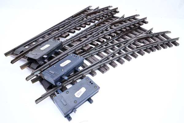 LGB G Gauge Set of 3 16050 Right-hand Electric Points R3 22.5-Deg - Used Outdoors