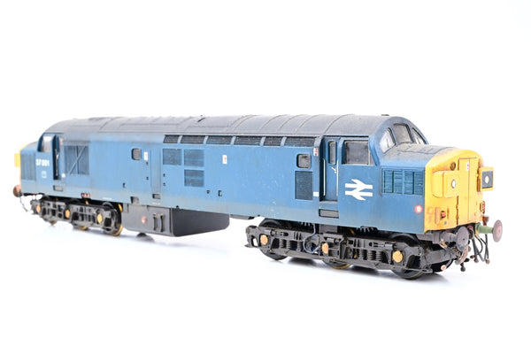 Lima OO Gauge BR Blue Class 37 No.37001 - Renumbered, Weathered, Aftermarket Box
