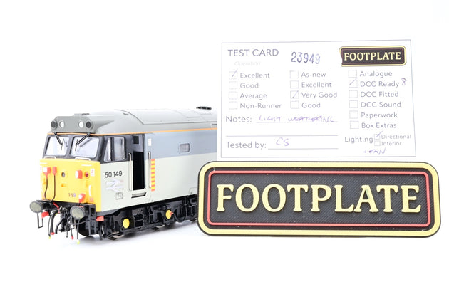 Hornby OO Gauge R2434 BR Railfreight General Class 50 No.50149 'Defiance' - Weathered, Aftermarket Box