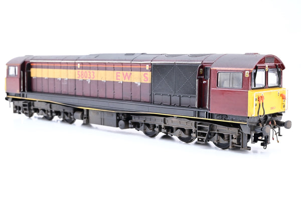Heljan OO Gauge EWS Maroon & Gold Class 58 No.58033 - Repaint, Weathered, Aftermarket Box