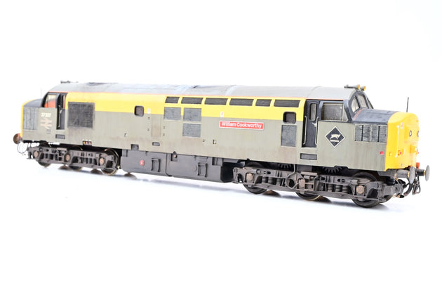 Lima OO Gauge BR Departmental 'Dutch' Grey & Yellow Class 37 No.37207 'William Cookworthy' - Renumbered, Weathered, Aftermarket Box