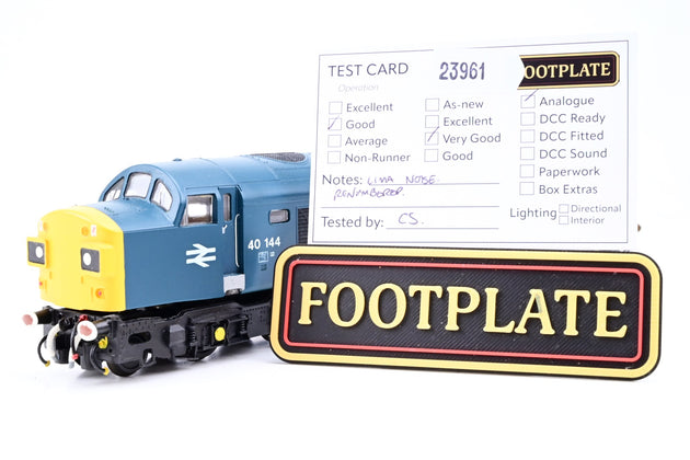 Lima OO Gauge BR Blue Class 40 No.40144 - Renumbered, Aftermarket Box