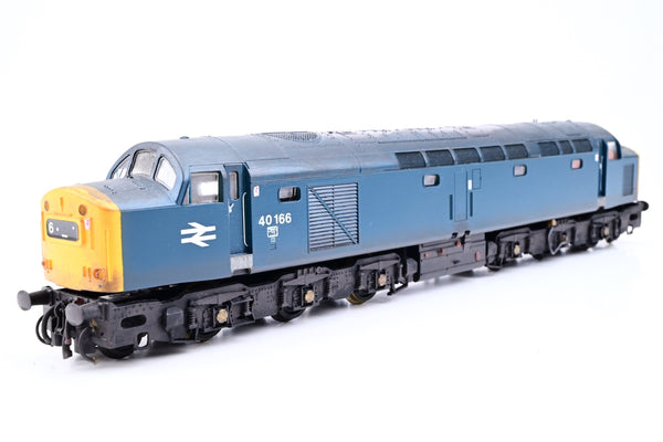 Lima OO Gauge BR Blue Class 40 No.40166 - Renumbered, Weathered, Aftermarket Box