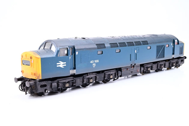 Lima OO Gauge BR Blue Class 40 No.40166 - Renumbered, Weathered, Aftermarket Box