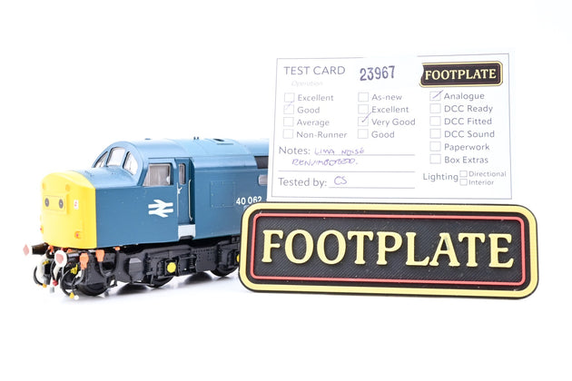 Lima OO Gauge BR Blue Class 40 No.40062 - Renumbered, Aftermarket Box