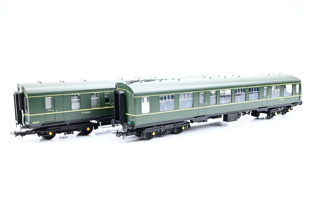 Bachmann OO Gauge 32-900 BR Green w/ Speed Whiskers Class 108 2-Car DMU No.M50628 & M56214 - Aftermarket Box