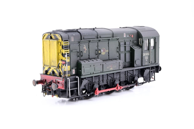 Bachmann OO Gauge BR Green Late Crest Class 08 Diesel Shunter No.08958 - Renumbered, Weathered, Aftermarket Box