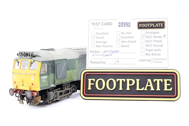 Bachmann OO Gauge BR Two-Tone Green Class 25 No.5264 - Renumbered, Weathered, Aftermarket Box