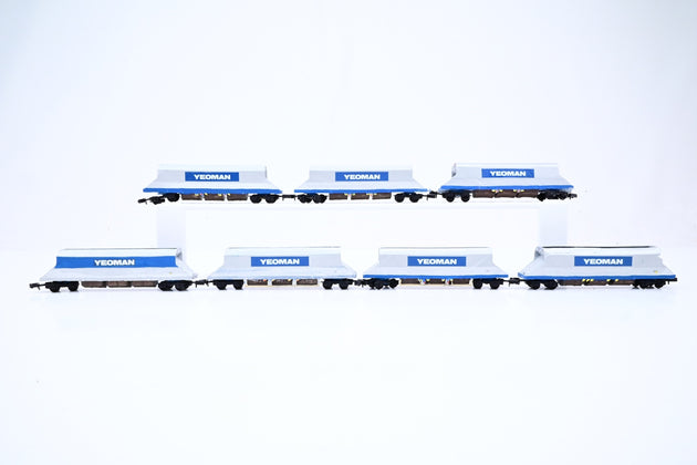 Kit Built N Gauge Rake of 7 Yeomans IIA Bogie Hopper Wagons - Unboxed
