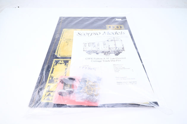 Scorpio Models O Gauge GWR Python A 10T Covered Carriage Truck Unbuilt Kit