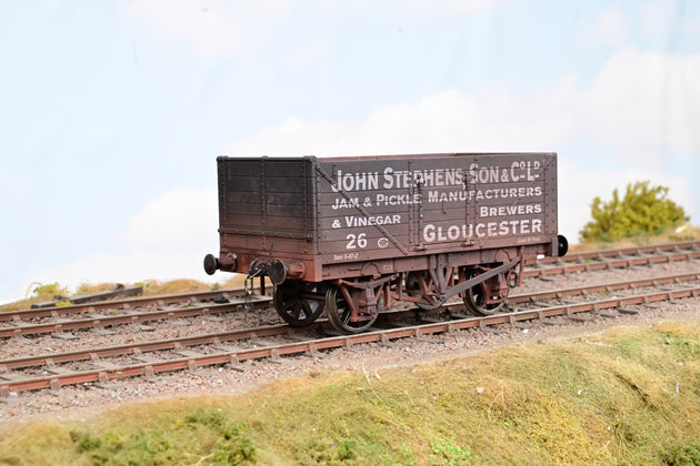 Dapol O Gauge 7F-071-020W 'John Stephens, Son & Co. Ltd.' 7-Plank Open Wagon No.26 - Factory Weathered, Boxed
