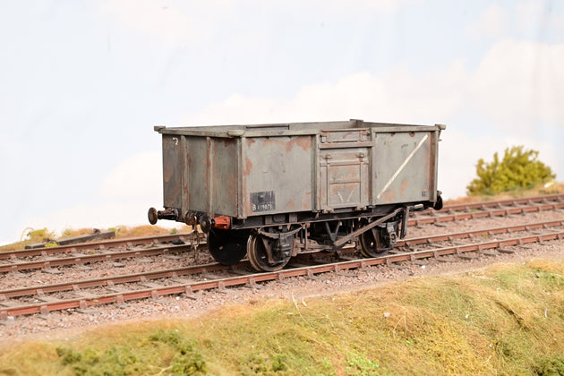 Kit Built O Gauge BR Grey 16T Steel Mineral Wagon No.B119873 - Weathered, Unboxed