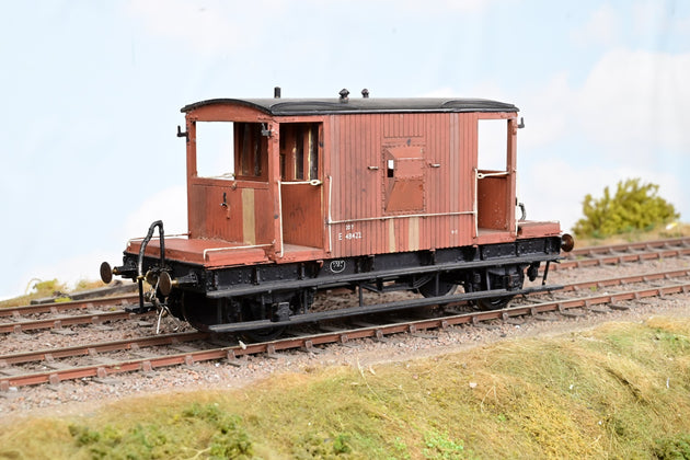 Kit Built O Gauge BR Brown 20T Brake Van No.E48422 - Weathered, Unboxed