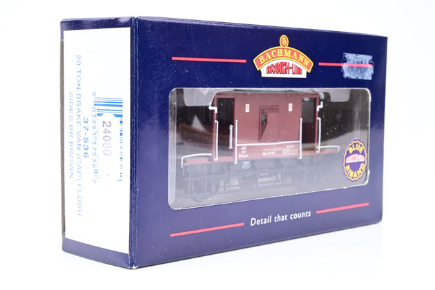 Bachmann OO Gauge 37-536 BR Brown 20T Brake Van w/ Flush Sides No.B955055 - Boxed