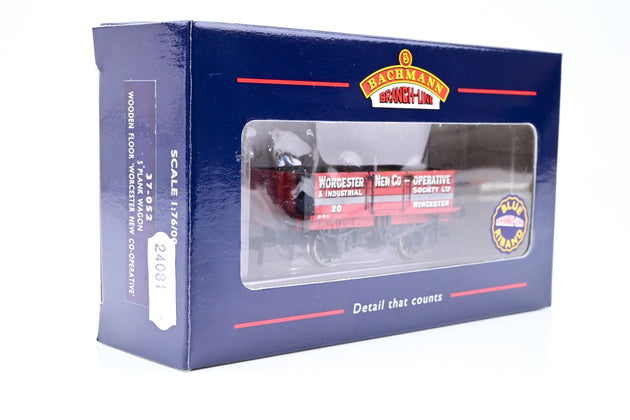 Bachmann OO Gauge 37-052 'Worcester New Co-operative & Industrial Society' 5-Plank Open Wagon w/ Wooden Floor No.20 - Boxed