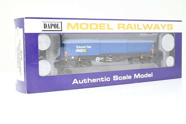 Dapol OO Gauge B747E 'Tiphook Rail' Telescopic Steel Hood Wagon No.33700899024-0 - Boxed