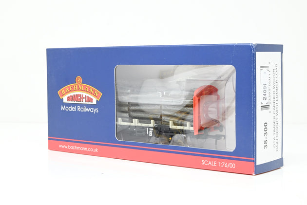 Bachmann OO Gauge 38-300 BR Railfreight OTA Timber Carrier Wagon w/ Lumber Load No.200974 - Boxed