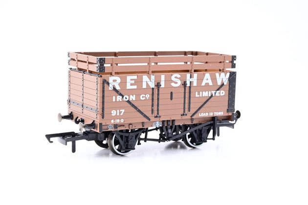Oxford Rail OO Gauge OR76CK7004 'Renishaw Iron Co. Limited' 7-Plank Open Wagon w/ Coke Rails No.917 - Boxed