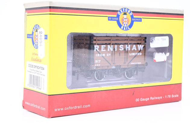 Oxford Rail OO Gauge OR76CK7004 'Renishaw Iron Co. Limited' 7-Plank Open Wagon w/ Coke Rails No.917 - Boxed
