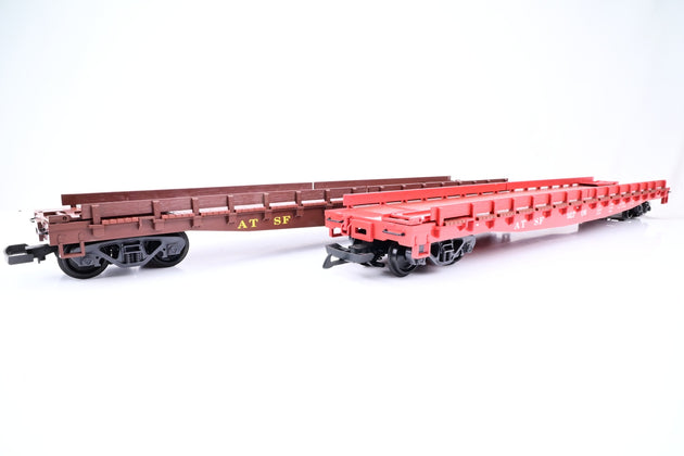LGB G Gauge 40540 Santa Fe Flatcar 50ft 2 Pcs - Boxed