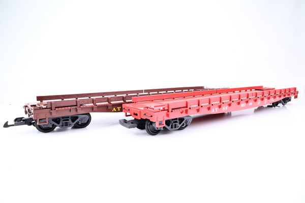 LGB G Gauge 40540 Santa Fe Flatcar 50ft 2 Pcs - Boxed