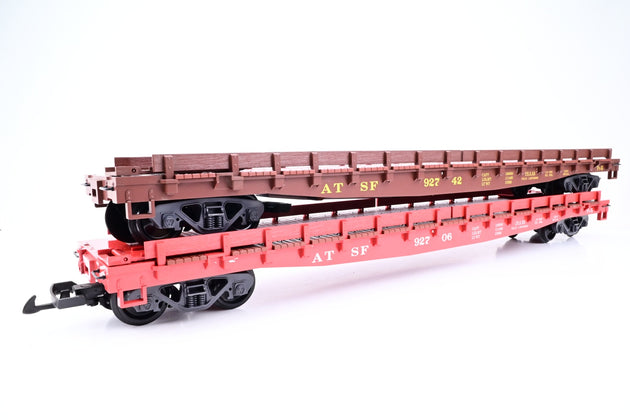 LGB G Gauge 40540 Santa Fe Flatcar 50ft 2 Pcs - Boxed