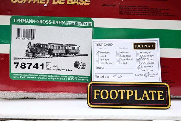 LGB G Gauge 78741 Starter Set w/ DR 2-6-0 Steam Locomotive No.995633 + 2 Passenger Coaches - Boxed