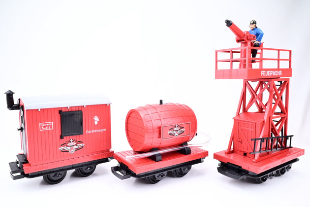 LGB G Gauge 70940 Fire Department Starte Set w/ 0-4-0 Stainz Locomotive + 3 Wagons - Boxed