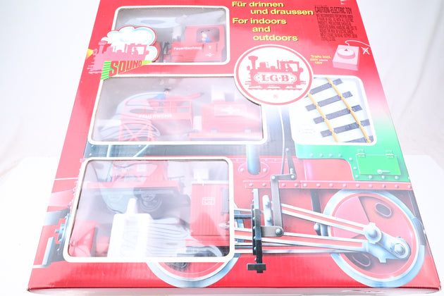 LGB G Gauge 70940 Fire Department Starte Set w/ 0-4-0 Stainz Locomotive + 3 Wagons - Boxed