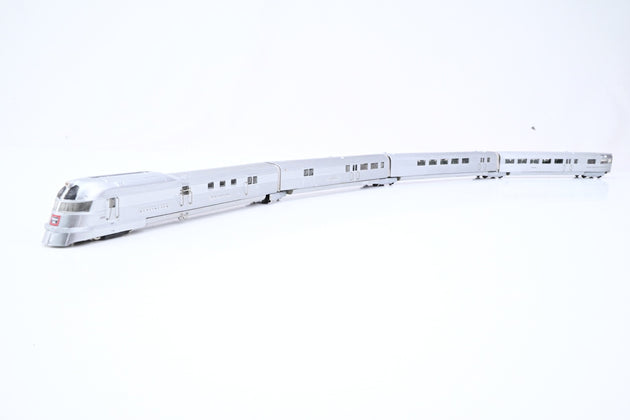 ProtoTrains N Gauge 'Burlington Pioneer Zephyr' CB&Q 4-Car Articulated Stainless Steel Streamliner - Boxed