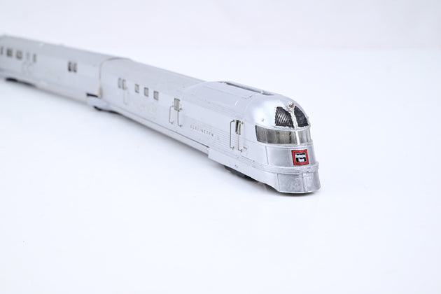 ProtoTrains N Gauge 'Burlington Pioneer Zephyr' CB&Q 4-Car Articulated Stainless Steel Streamliner - Boxed