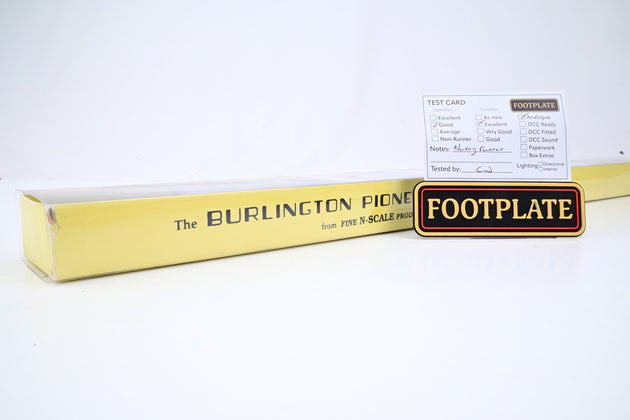 ProtoTrains N Gauge 'Burlington Pioneer Zephyr' CB&Q 4-Car Articulated Stainless Steel Streamliner - Boxed