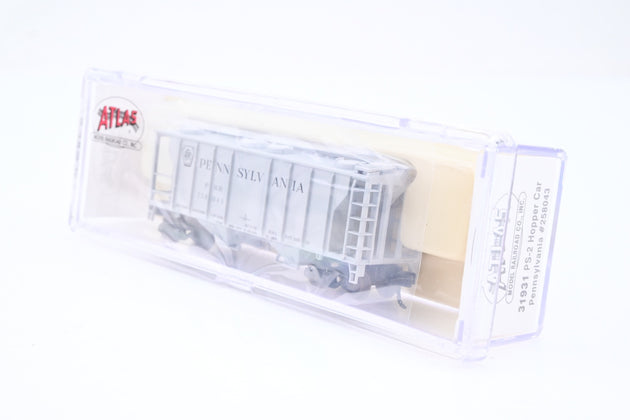 Atlas N Gauge 31931 Pennsylvania Railroad Grey PS-2 Hopper Car No.258043 - Boxed