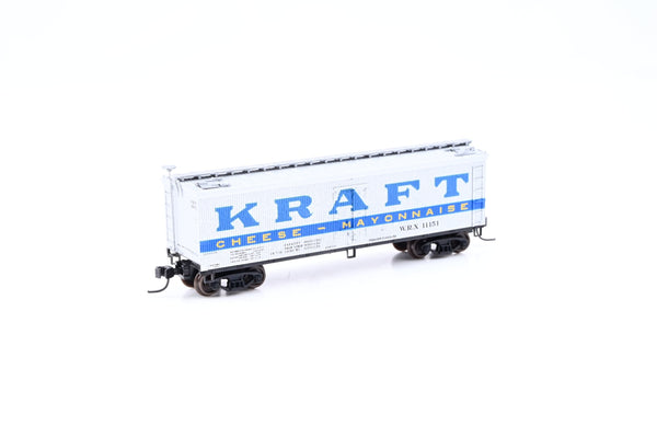 Atlas N Gauge 41430 Kraft Silver & Blue 40ft Wooden Reefer Car No.11151 - Boxed