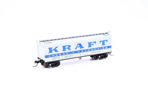 Atlas N Gauge 41430 Kraft Silver & Blue 40ft Wooden Reefer Car No.11151 - Boxed