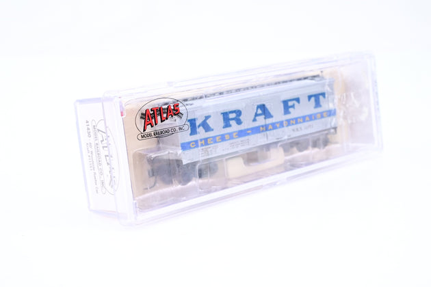 Atlas N Gauge 41430 Kraft Silver & Blue 40ft Wooden Reefer Car No.11151 - Boxed