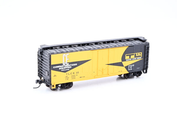 Atlas N Gauge 50001815 Transport Leasing Company Yellow & Black 40ft Plug Door Box Car No.10 - Boxed