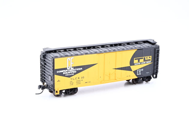 Atlas N Gauge 50001815 Transport Leasing Company Yellow & Black 40ft Plug Door Box Car No.10 - Boxed