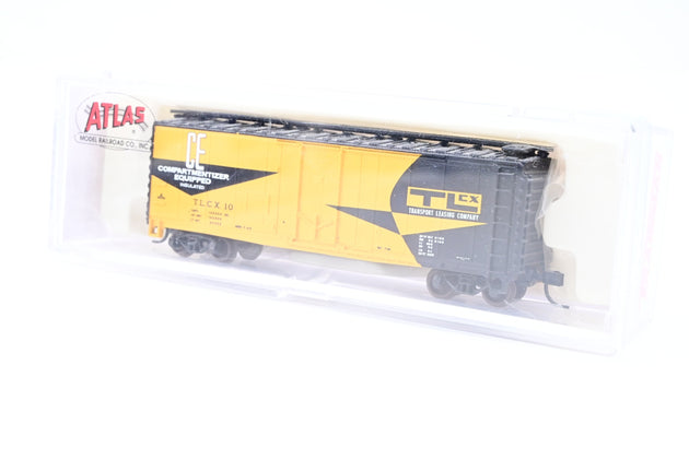Atlas N Gauge 50001815 Transport Leasing Company Yellow & Black 40ft Plug Door Box Car No.10 - Boxed