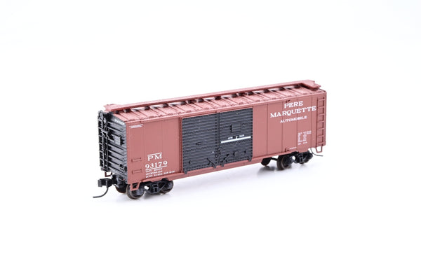 Atlas N Gauge 38822 Pere Marquette Brown 40ft Double Door Box Car No.93179 - Boxed