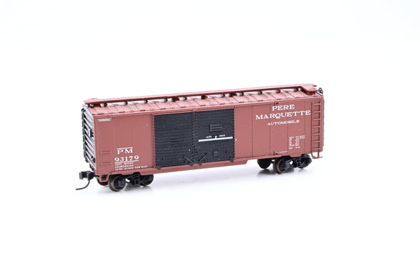Atlas N Gauge 38822 Pere Marquette Brown 40ft Double Door Box Car No.93179 - Boxed