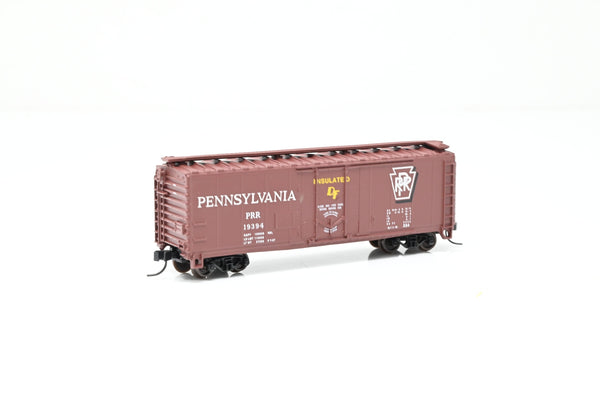 Atlas N Gauge 33215 Pennsylvania Railroad Brown 40ft Plug Door Box Car No.19394 - Boxed