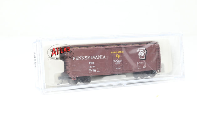 Atlas N Gauge 33215 Pennsylvania Railroad Brown 40ft Plug Door Box Car No.19394 - Boxed