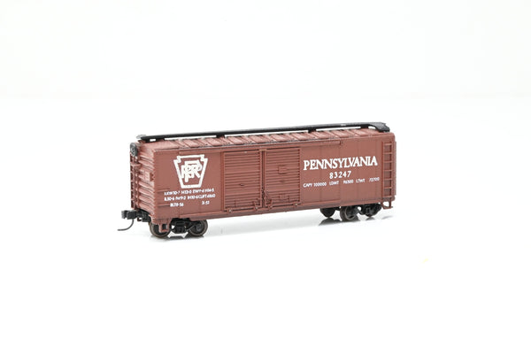 Atlas N Gauge 2286 Pennsylvania Railroad Brown 40ft Double Door Box Car No.83247 - Boxed