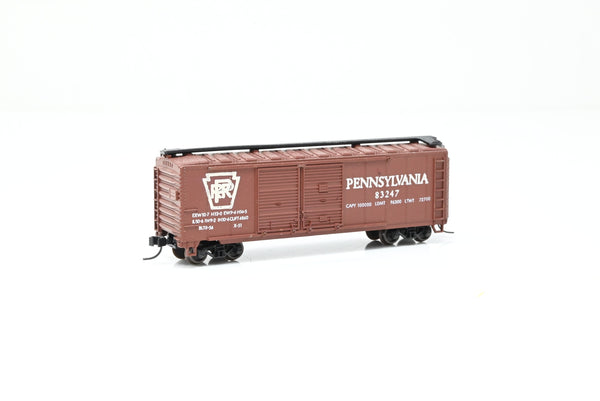 Atlas N Gauge 2286 Pennsylvania Railroad Brown 40ft Double Door Box Car No.83247 - Boxed